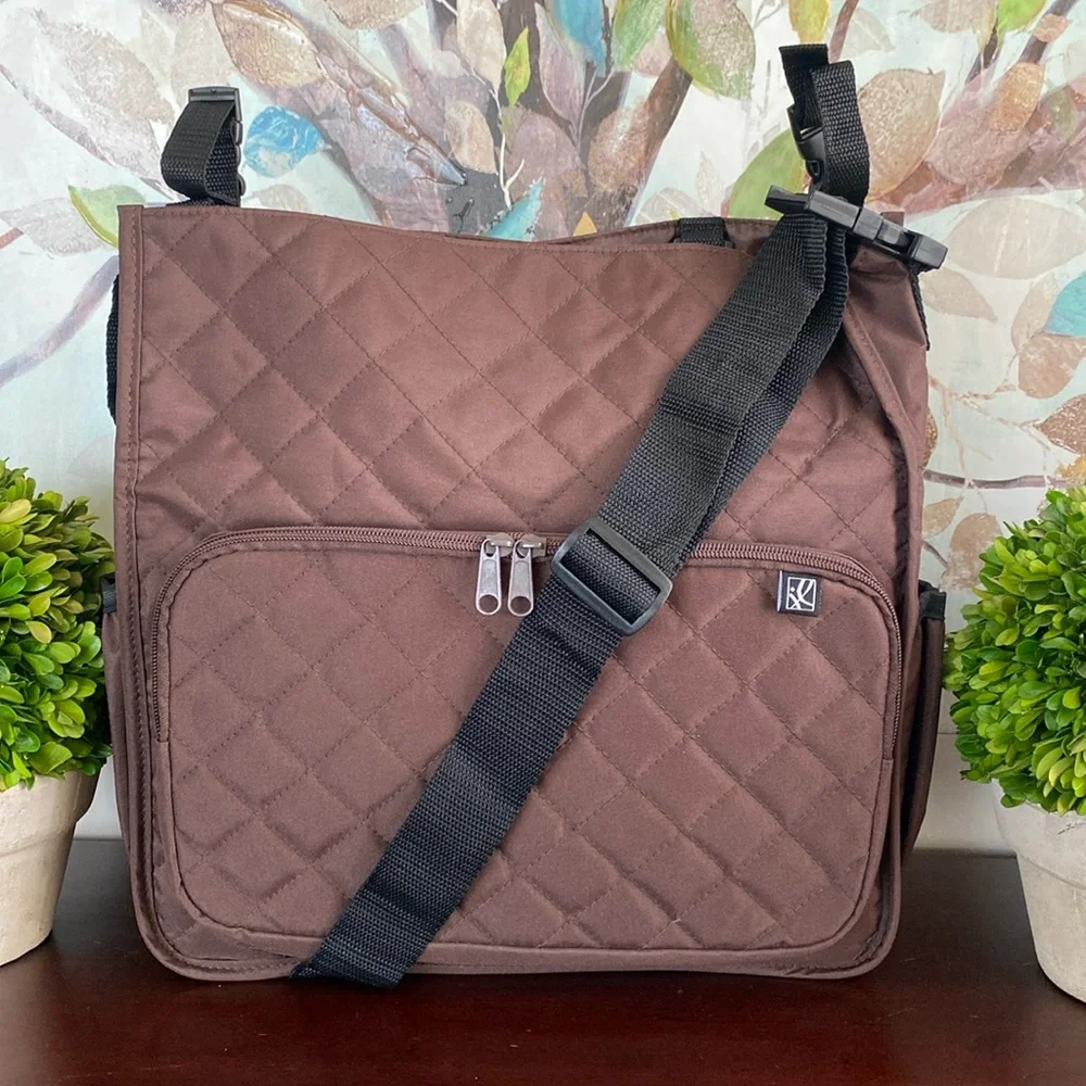 JL CHILDRESS🤎BROWN🤎QUILTED TOTE N STROLL ESSENTIALS DIAPER 🍼BABY🍼BAG 🌟NWT🌟